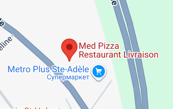 Carte : MED PIZZA, 555 boulevard de Sainte-Adèle